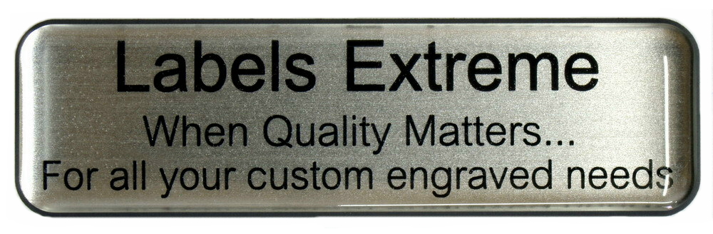 Three Line Domed Name Tag with Magnet